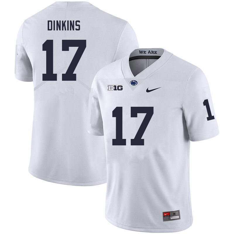 NCAA Nike Men's Penn State Nittany Lions Khalil Dinkins #17 College Football Authentic White Stitched Jersey QLH3498MQ